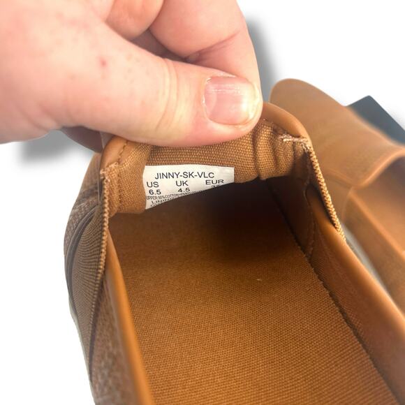 NEW Ralph Lauren Tan Faux Strap Flats Size 6.5 Slip on Loafers Classic Coastal - Picture 9 of 12